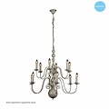 Hanglamp kroonluchter wit, zwart, grijs E14x12 85cm
