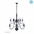 Hanglamp kroonluchter wit, zwart, grijs E14x12 85cm