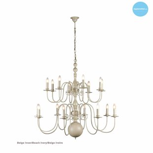 Big pendant light chandelier white, black, grey E14x16 115cm