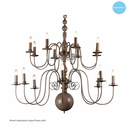 Grote hanglamp kroonluchter wit, zwart, grijs 115cm Ø