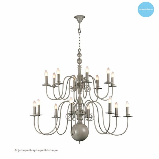 Big pendant light chandelier white, black, grey E14x16 115cm
