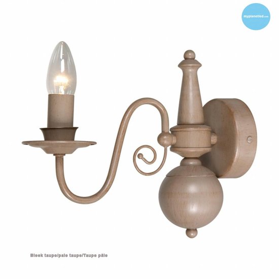 Applique murale bougie classique beige, taupe E14