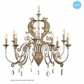 Hanging lamp chandelier with crystal E14x12 105cm Ø