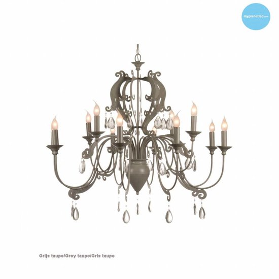 Lampe suspendue lustre avec cristal E14x12 105cm Ø