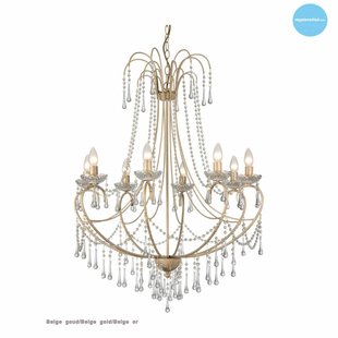 Large hanging lamp chandelier crystal E14x8 102cm H