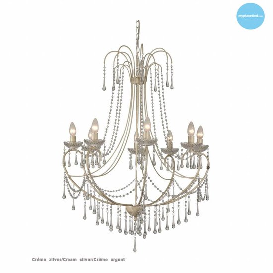 Lámpara colgante grande candelabro cristal E14x8 102cm H