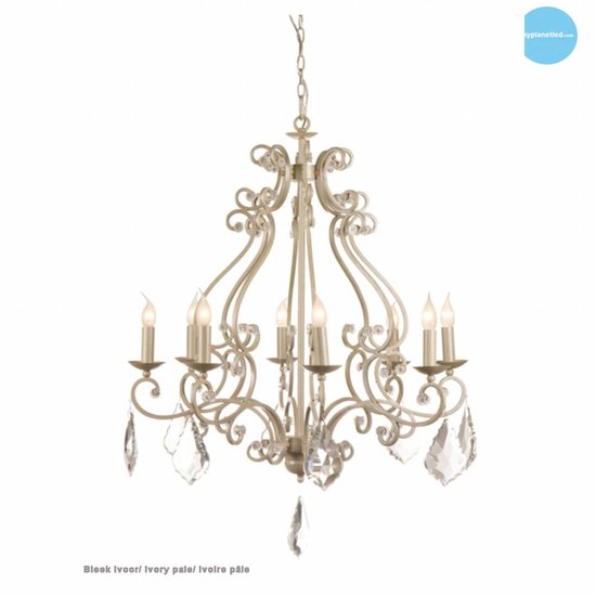 Hanglamp kroonluchter zwart, grijs, wit E14x8 82cm Ø