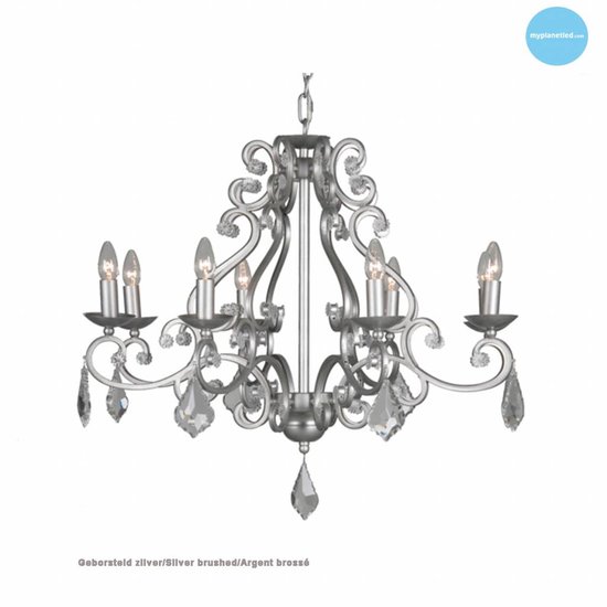 Chandelier Pendelleuchte schwarz, grau, weiß E14x8 82cm