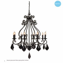 Chandelier Pendelleuchte schwarz, grau, weiß E14x8 82cm