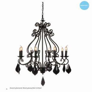 Lustre chandelier noir, gris, blanc, beige E14x8 82cm Ø