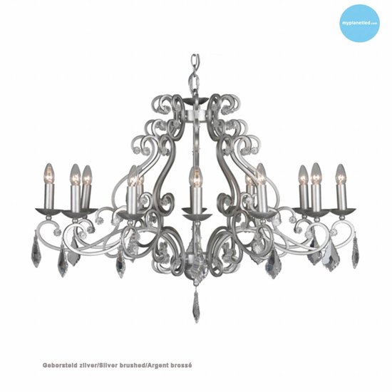 Lustre chandelier noir, gris, blanc, beige E14x12 105cm
