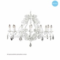 Hanglamp kroonluchter zwart, grijs, wit E14x12 105cm