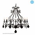 Hanglamp kroonluchter zwart, grijs, wit E14x12 105cm
