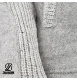 Shakaloha Finn Grijs gebreid wollen vest met fleece voering en filt panelen