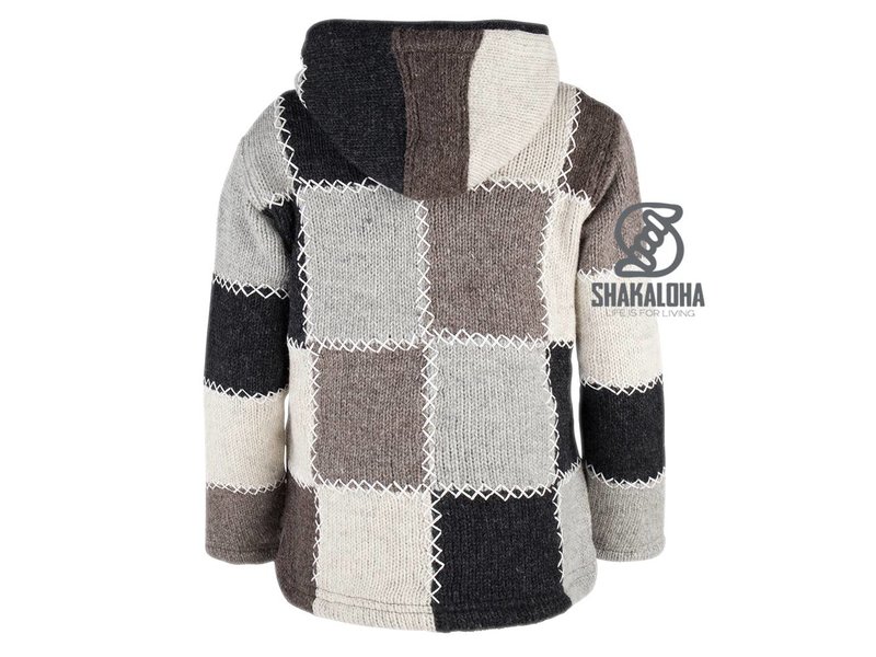 Shakaloha Patchwork Natural fleece gevoerd wollen vest voor dames