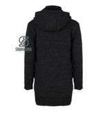 Shakaloha Woodcord Antraciet gebreid wollen dames vest met fleece binnenvoering