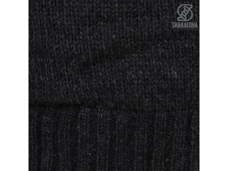 Shakaloha Woodcord Antraciet gebreid wollen dames vest met fleece binnenvoering