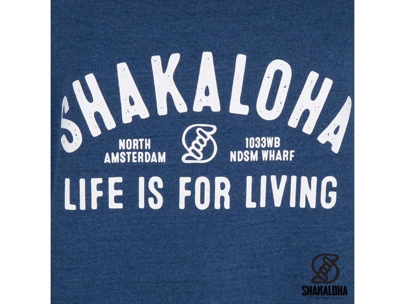 Shakaloha Women's Sweater Crew Blue - Organic Cotton with Shakaloha print