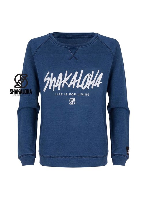 Shakaloha W Crew ShoutWht Indigo