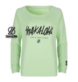 Shakaloha Women's Sweater Escaper Lime - Organic Cotton with Shakaloha print