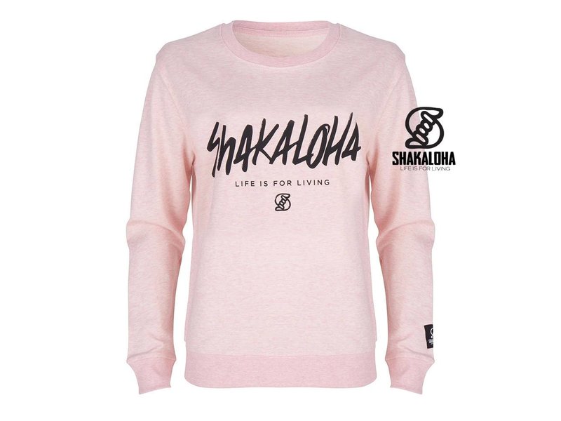 Shakaloha Women's Sweater Hider Pink - Organic Cotton with Shakaloha print