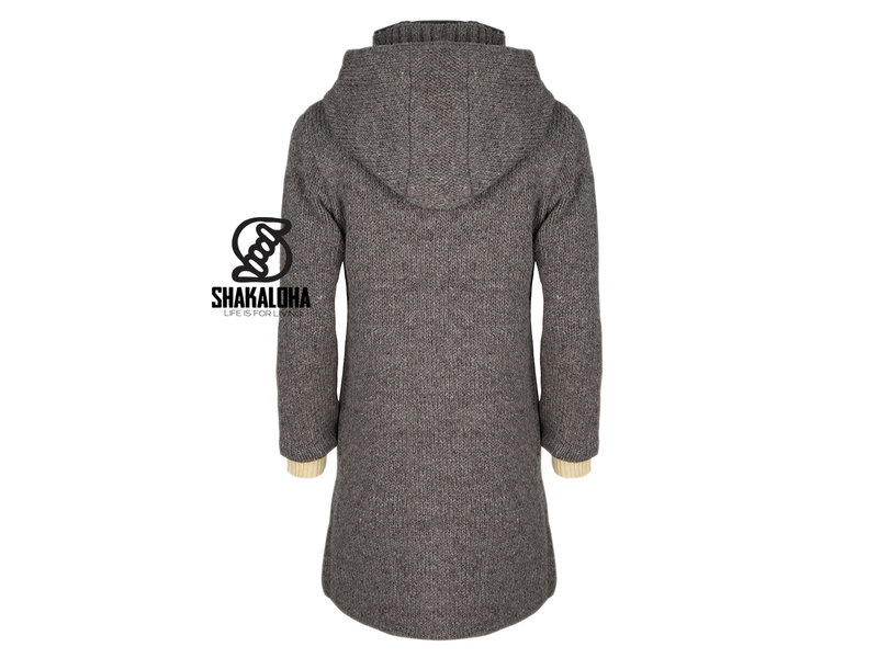 Shakaloha Shakaloha Gebreid Wollen Vest Whistler DLX  met Fleece Voering en Afneembare Capuchon - Dames - Handgemaakt in Nepal van Schapenwol