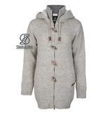 Shakaloha Shakaloha Gebreid Wollen Vest Woodcord DLX  met Fleece Voering en Afneembare Capuchon - Dames - Handgemaakt in Nepal van Schapenwol