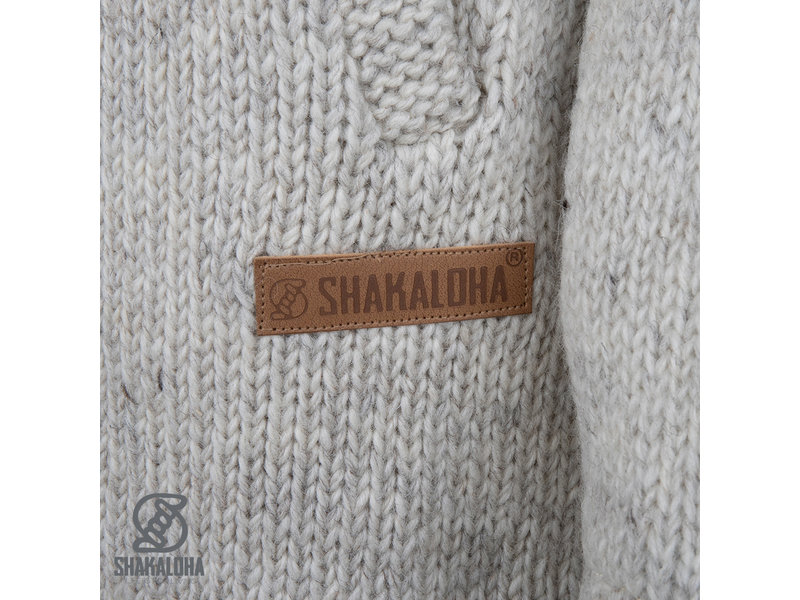 Shakaloha Shakaloha Gebreid Wollen Vest Woodcord DLX  met Fleece Voering en Afneembare Capuchon - Dames - Handgemaakt in Nepal van Schapenwol