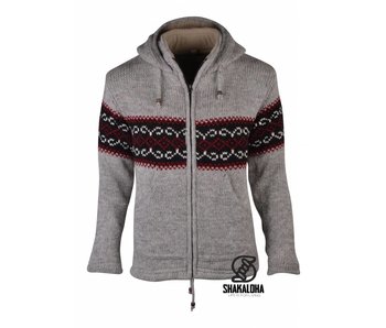 Shakaloha Flaka Hood Grey Wollen Vest Grijs met capuchon