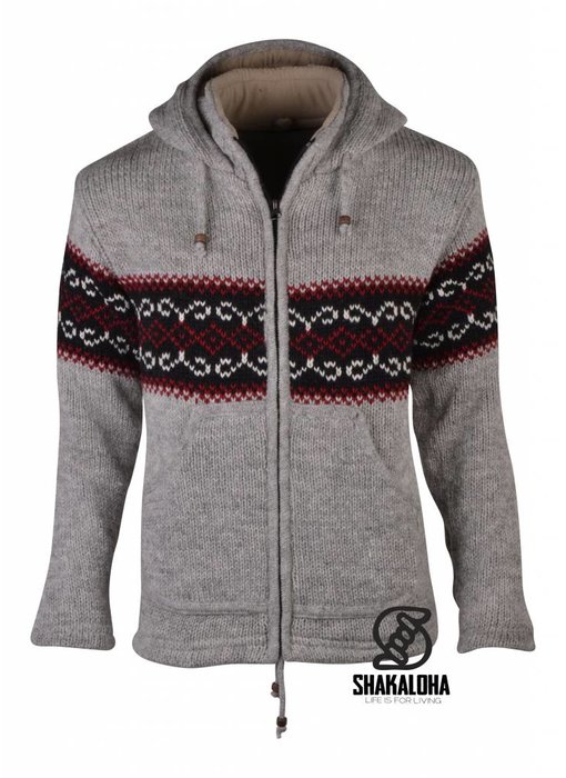 Shakaloha Flaka Hood Grey Wollen Vest Grijs met capuchon