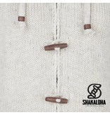 Shakaloha Woodcord Jacket Beige Gebreid Lang schapenwollen damesvest met fleece voering