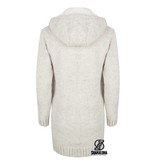 Shakaloha Woodcord Jacket Beige Gebreid Lang schapenwollen damesvest met fleece voering