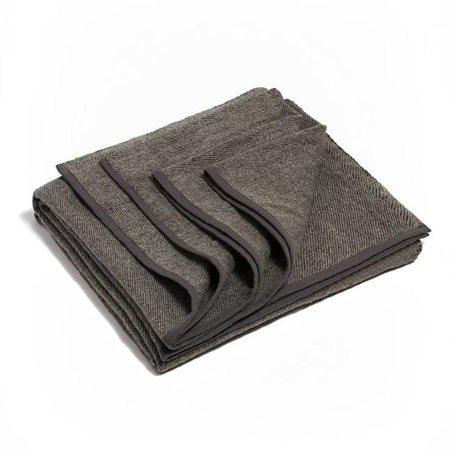 Yoga Decke Recycling-Wolle - Sediment - Grau