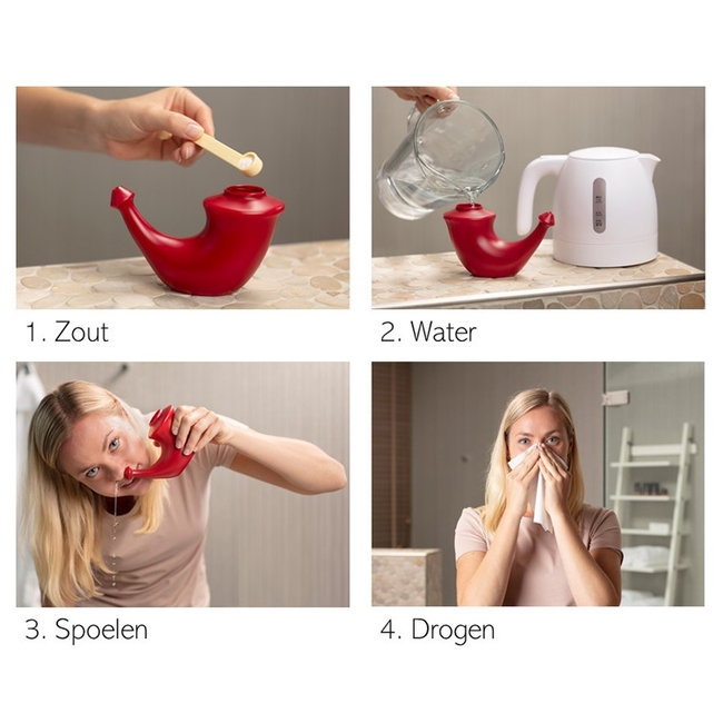 Rhino Horn Neti Pot - Red - Nose Wash