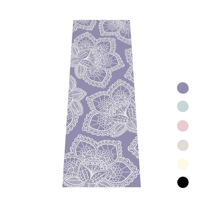 Extra dicke Yogamatte | Lavendel mit Lotus-Print | Sticky - 6mm