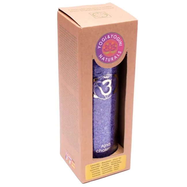 Duftkerze Sechstes Chakra - Stearin - Lavendel, Tanne & Kamille