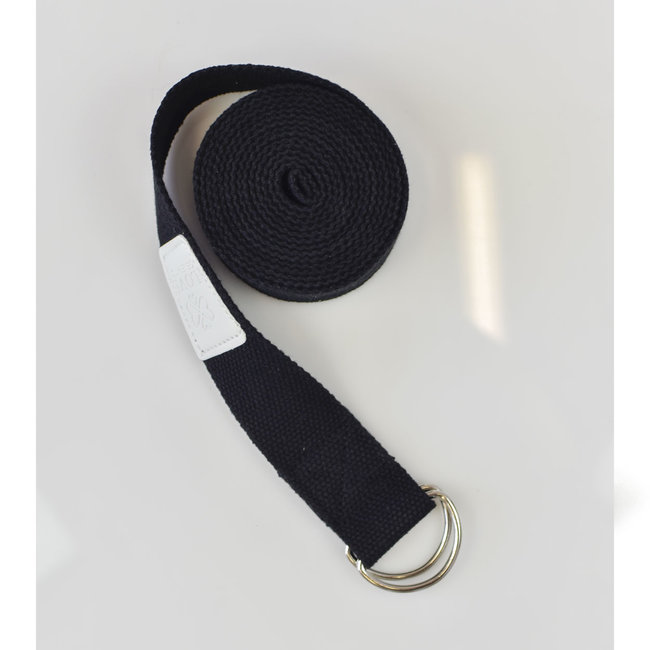 Baumwolle Yoga Gürtel - Beautiful Black - Schwarz - 250 cm