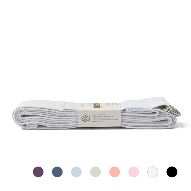 Baumwolle Yoga Gürtel - Wonderful White - Weiß - 250 cm