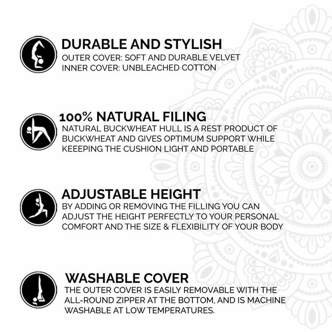 Meditatiekussen │ Rond │ Fluweel │ Glamorous Gold