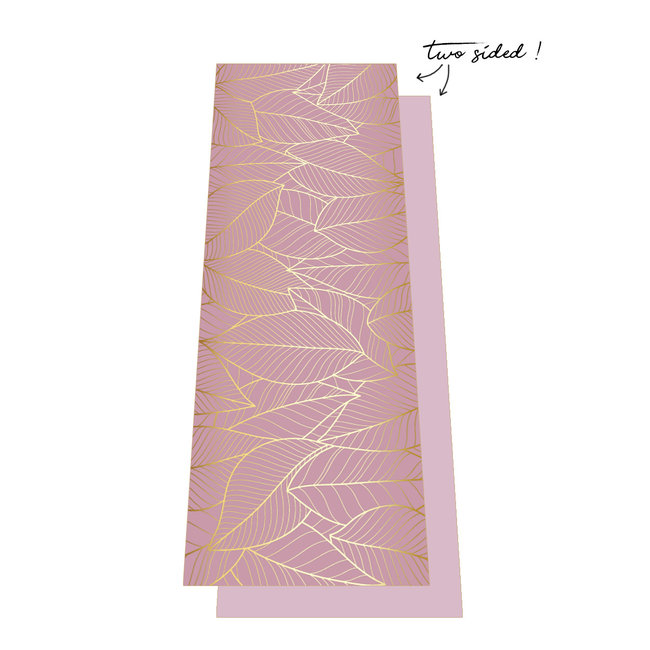 Tweezijdige Yoga Handdoek - Pink Leaves