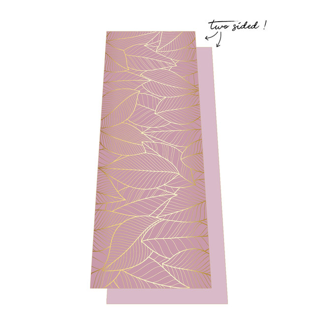 Two Sided Yoga Towel - Pink Leaves