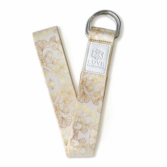 Love Generation Full Color Yoga Strap - Golden Flowers