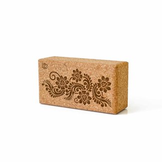 Love Generation Eco Yoga Block Cork - Flowers - Black