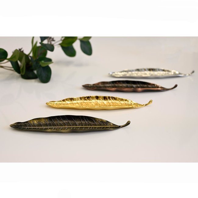 Incense burner Metal - Leaf - Gold