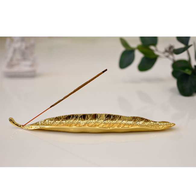 Incense burner Metal - Leaf - Gold