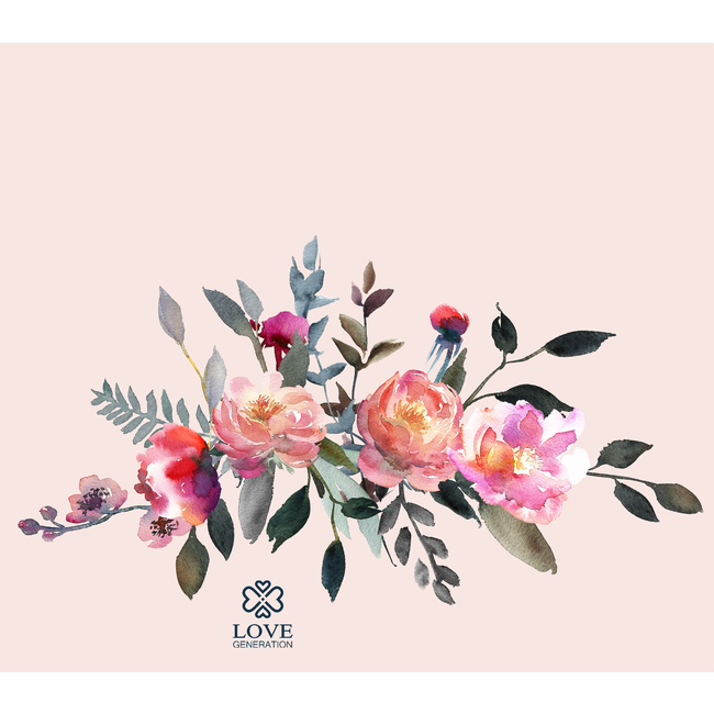 Water bottle - Drinking bottle - 500 ml - Thermos - Precious Pink Flowers