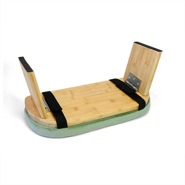 Meditatiebankje │ Bamboe │ Inklapbaar │ Velvet Kussen │ Sage Groen