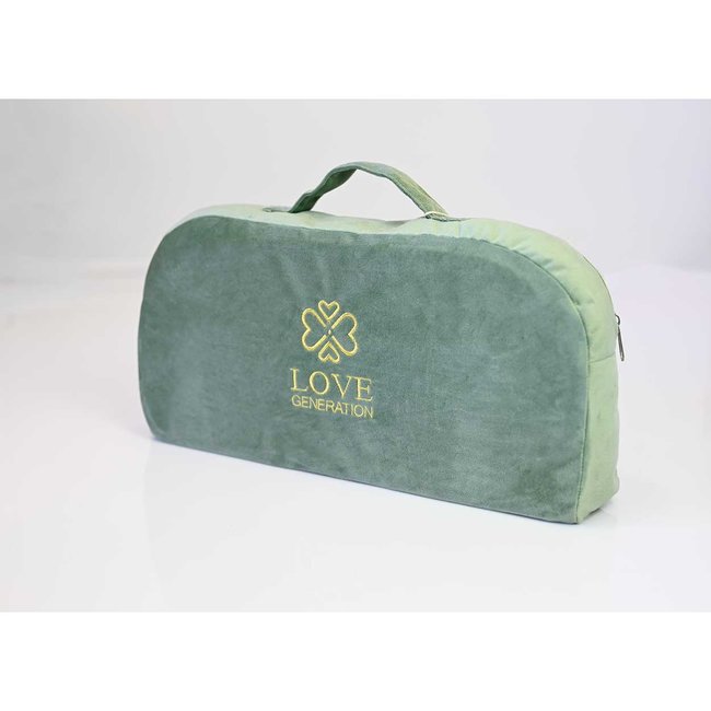 Meditation Bench │ Bamboo │ Foldable │ Velvet Cushion │ Sage Green