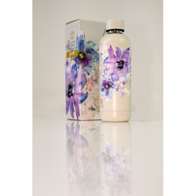 Waterfles - Drinkfles - 500 ml - Thermos - Sacred Sand flowers
