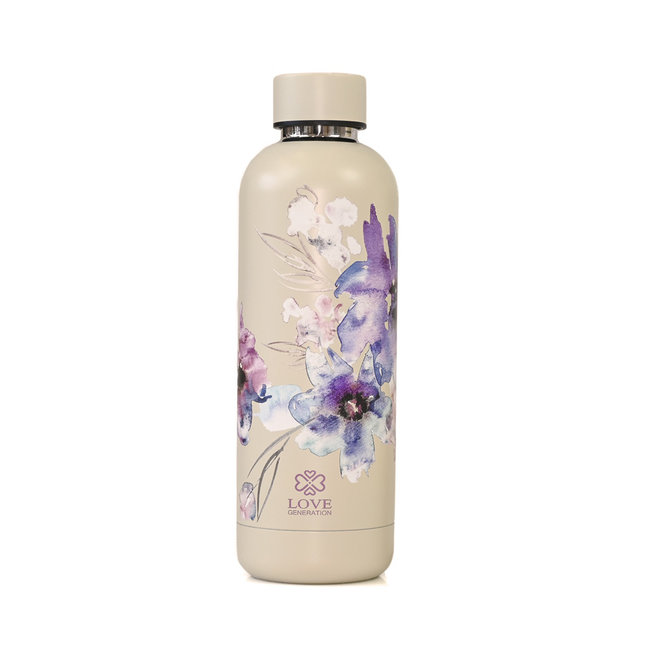 Water bottle - Drinking bottle - 500 ml - Thermos - Sacred Sand flowers
